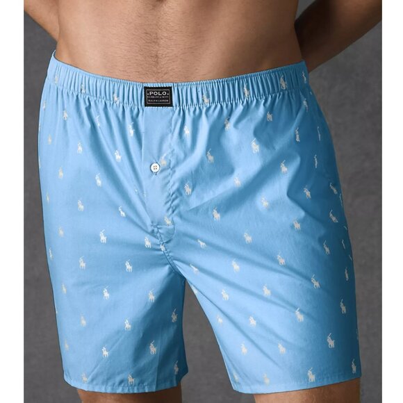 Brand New with Tags -Men's Polo Ralph Lauren Allover Pony Boxer Blue/Pink Medium - Picture 9 of 10